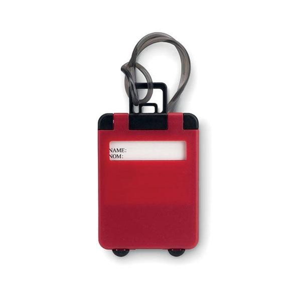 Etichetta bagaglio in alluminio per valige rosso - personalizzabile con logo