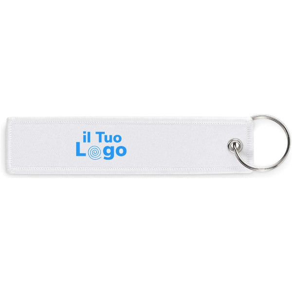 Etichetta portachiavi tessuto - personalizzabile con logo
