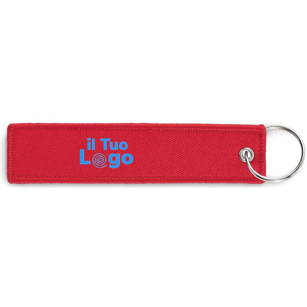 Etichetta portachiavi tessuto - personalizzabile con logo