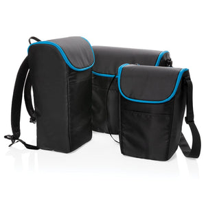 Explorer borsa termica outdoor media nero, blu - personalizzabile con logo