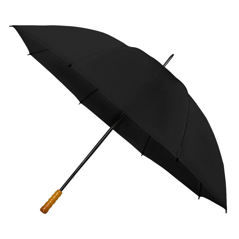 Ombrello da golf manuale Nero - personalizzabile con logo