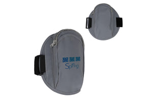 Fascia da braccio sportiva riflettente con custodia per oggetti di valore Grigio - personalizzabile con logo