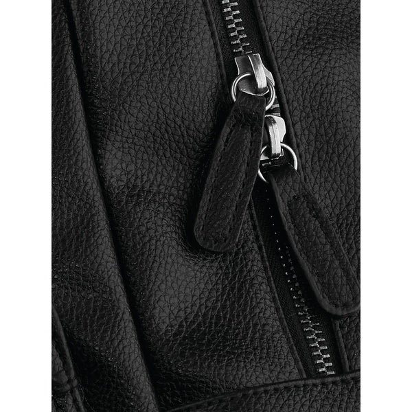 Faux Leather Fashion Backpack nero - personalizzabile con logo