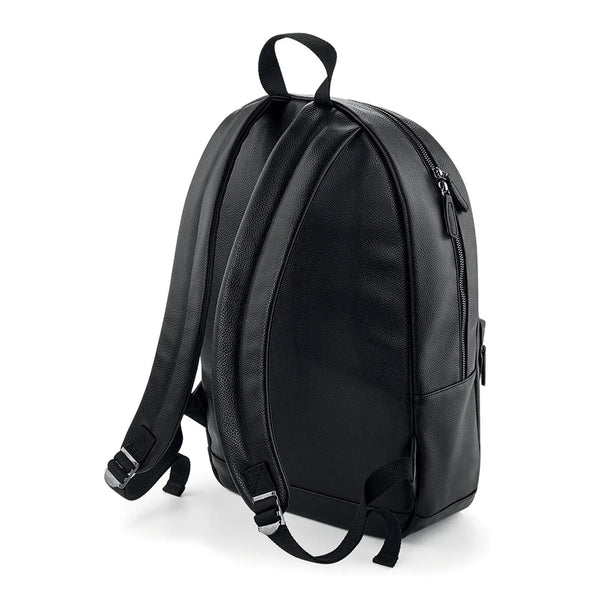 Faux Leather Fashion Backpack nero - personalizzabile con logo