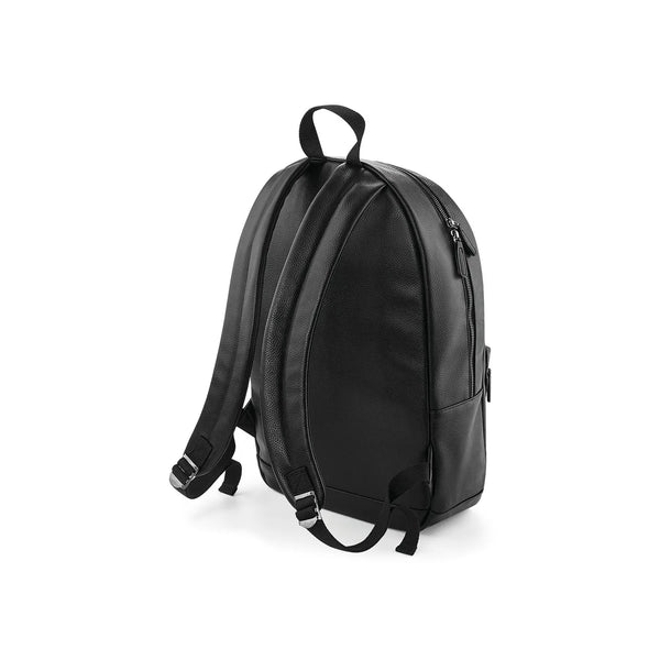 Faux Leather Fashion Backpack nero - personalizzabile con logo
