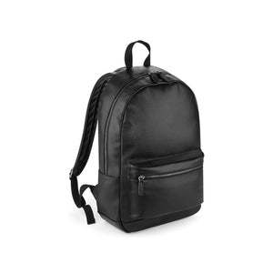 Faux Leather Fashion Backpack nero - personalizzabile con logo