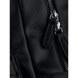 Faux Leather Fashion Backpack nero - personalizzabile con logo