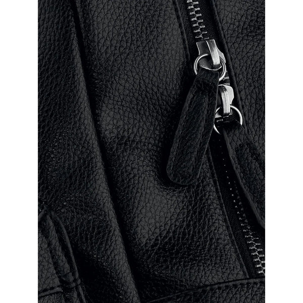 Faux Leather Fashion Backpack nero - personalizzabile con logo