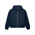 Felpa A Zip Con Cappuccio Unisex Boxy Fronter blu navy / XS - personalizzabile con logo