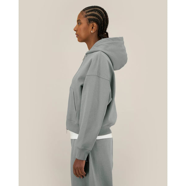 Felpa A Zip Con Cappuccio Unisex Boxy Fronter - personalizzabile con logo