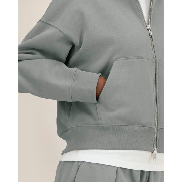 Felpa A Zip Con Cappuccio Unisex Boxy Fronter - personalizzabile con logo