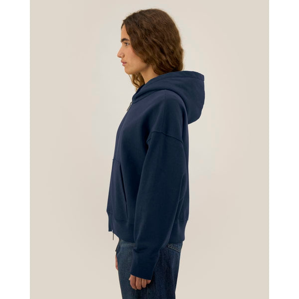 Felpa A Zip Con Cappuccio Unisex Boxy Fronter - personalizzabile con logo