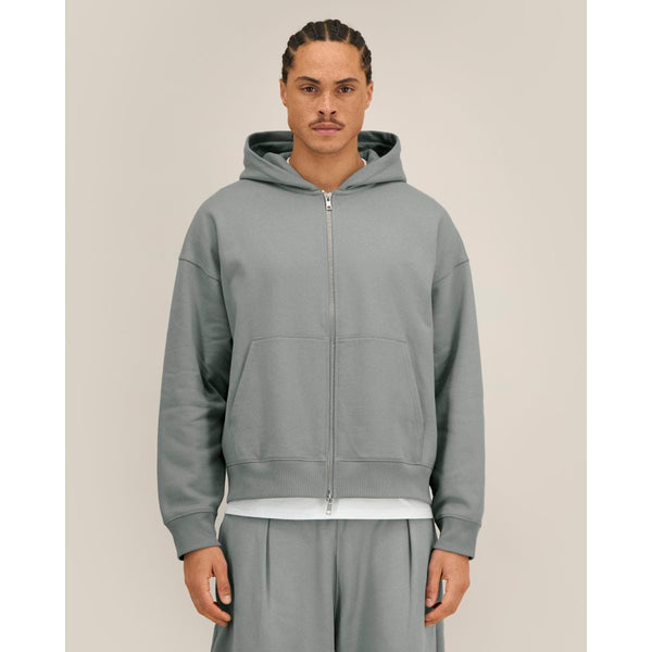 Felpa A Zip Con Cappuccio Unisex Boxy Fronter - personalizzabile con logo