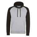 Felpa Baseball Hoodie heather grey/jet black / S - personalizzabile con logo