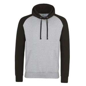 Felpa Baseball Hoodie heather grey/jet black / S - personalizzabile con logo