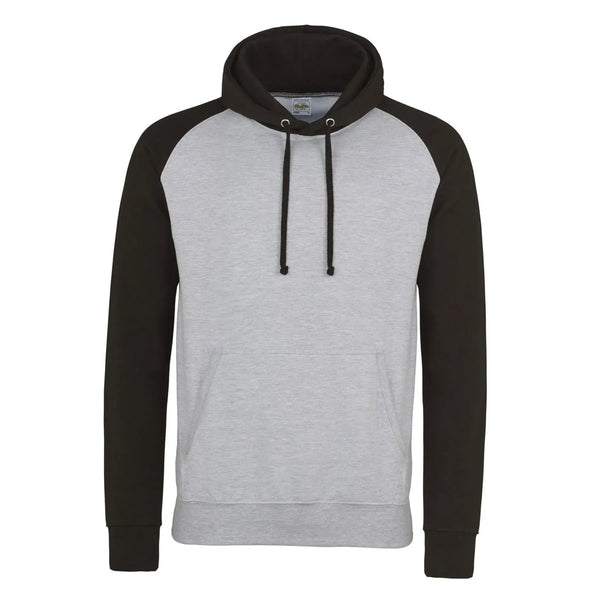 Felpa Baseball Hoodie heather grey/jet black / S - personalizzabile con logo