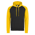 Felpa Baseball Hoodie jet black/gold / S - personalizzabile con logo