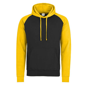 Felpa Baseball Hoodie jet black/gold / S - personalizzabile con logo