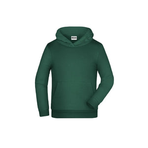 Felpa Basic-cappuccio Children verde / XS - personalizzabile con logo