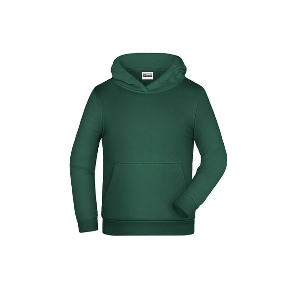 Felpa Basic-cappuccio Children verde / XS - personalizzabile con logo