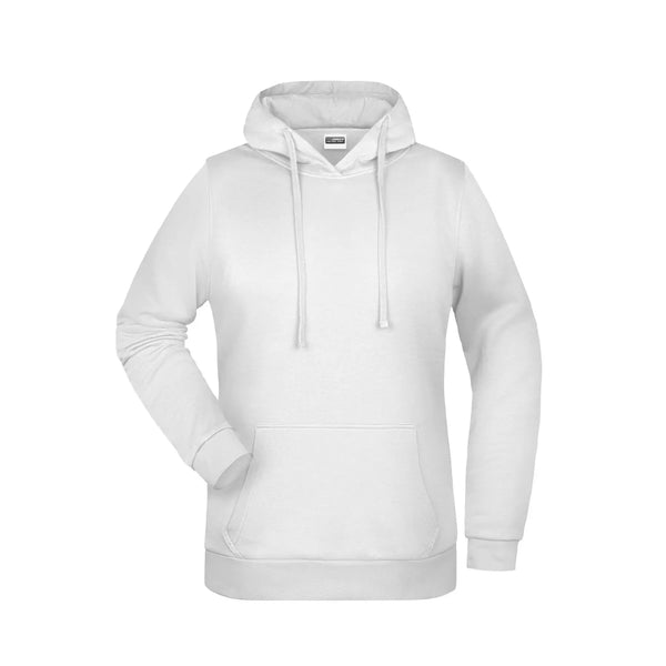 Felpa Basic cappuccio Lady bianco / XS - personalizzabile con logo