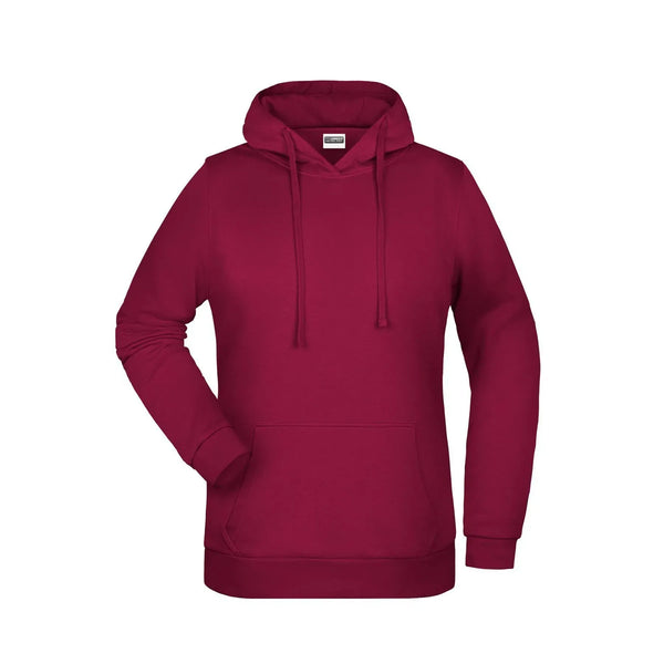Felpa Basic cappuccio Lady bordeaux / XS - personalizzabile con logo