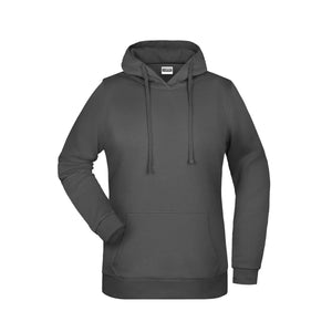 Felpa Basic cappuccio Lady graphite / XS - personalizzabile con logo