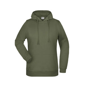 Felpa Basic cappuccio Lady olive / XS - personalizzabile con logo