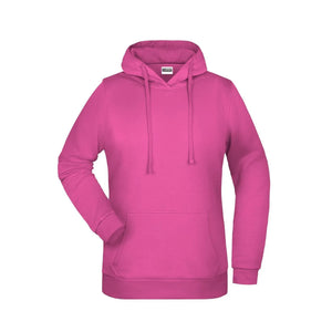 Felpa Basic cappuccio Lady rosa / XS - personalizzabile con logo