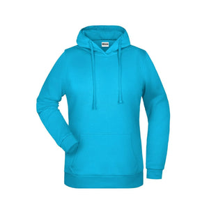 Felpa Basic cappuccio Lady turquoise / XS - personalizzabile con logo