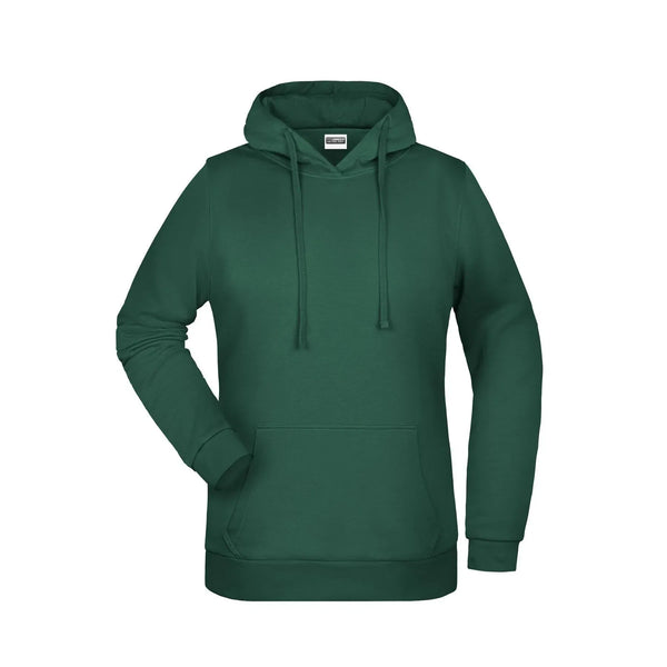 Felpa Basic cappuccio Lady verde / XS - personalizzabile con logo