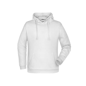 Felpa Basic cappuccio Man bianco / S - personalizzabile con logo
