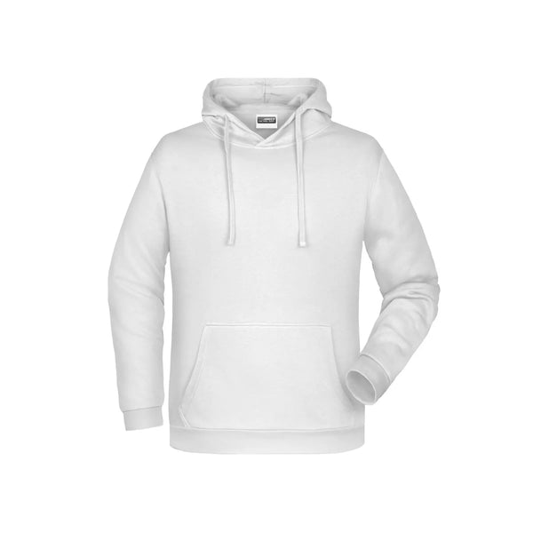 Felpa Basic cappuccio Man bianco / S - personalizzabile con logo