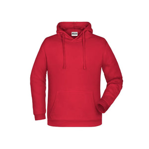 Felpa Basic cappuccio Man rosso / S - personalizzabile con logo