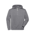 Felpa Bio Workwear Half Zip cappuccio light-melange / XS - personalizzabile con logo