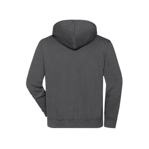Felpa Bio Workwear Half Zip cappuccio - personalizzabile con logo