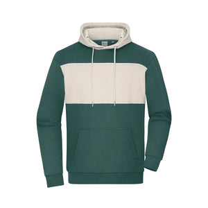 Felpa -cappuccio Colour-block Unisex verde / XXS - personalizzabile con logo