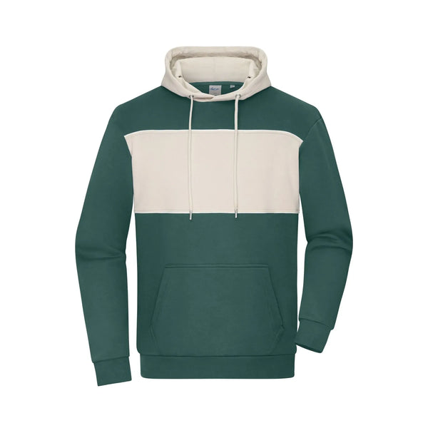 Felpa -cappuccio Colour-block Unisex verde / XXS - personalizzabile con logo