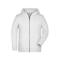 Felpa Childrens Zip cappuccio bianco / XS - personalizzabile con logo