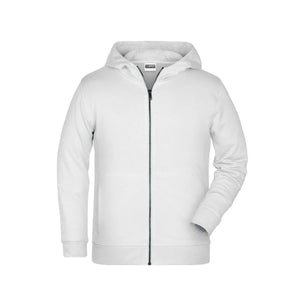 Felpa Childrens Zip cappuccio bianco / XS - personalizzabile con logo