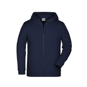 Felpa Childrens Zip cappuccio blu / XS - personalizzabile con logo