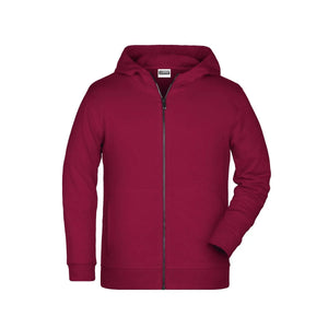 Felpa Childrens Zip cappuccio bordeaux / XS - personalizzabile con logo