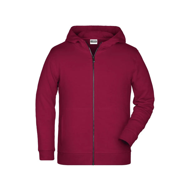 Felpa Childrens Zip cappuccio bordeaux / XS - personalizzabile con logo