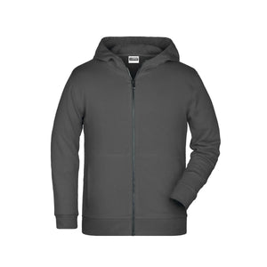 Felpa Childrens Zip cappuccio graphite / XS - personalizzabile con logo