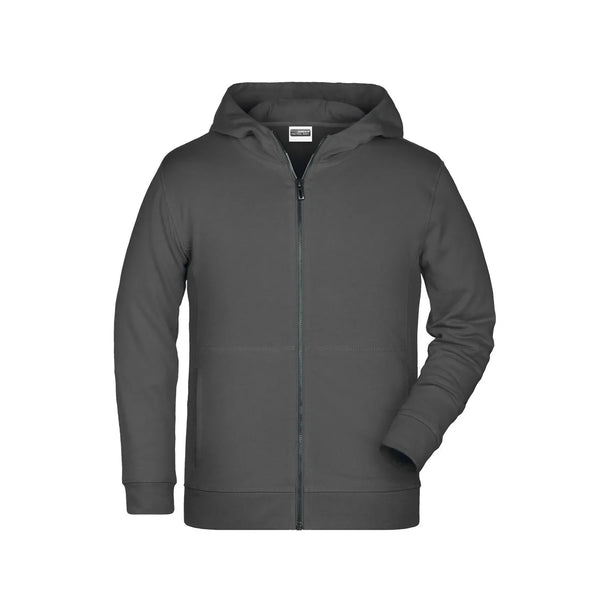 Felpa Childrens Zip cappuccio graphite / XS - personalizzabile con logo