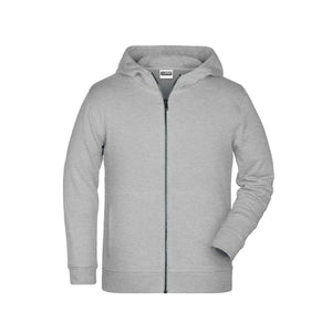 Felpa Childrens Zip cappuccio grigio / XS - personalizzabile con logo