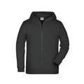 Felpa Childrens Zip cappuccio nero / XS - personalizzabile con logo