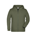 Felpa Childrens Zip cappuccio olive / XS - personalizzabile con logo