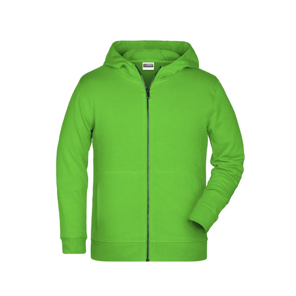Felpa Childrens Zip cappuccio verde / XS - personalizzabile con logo