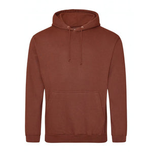 Felpa College Hoodie red rust / XS - personalizzabile con logo